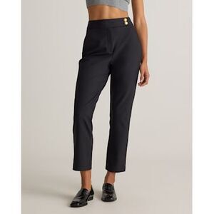 Quince Womens Scuba Slim Ankle Pants Black 4